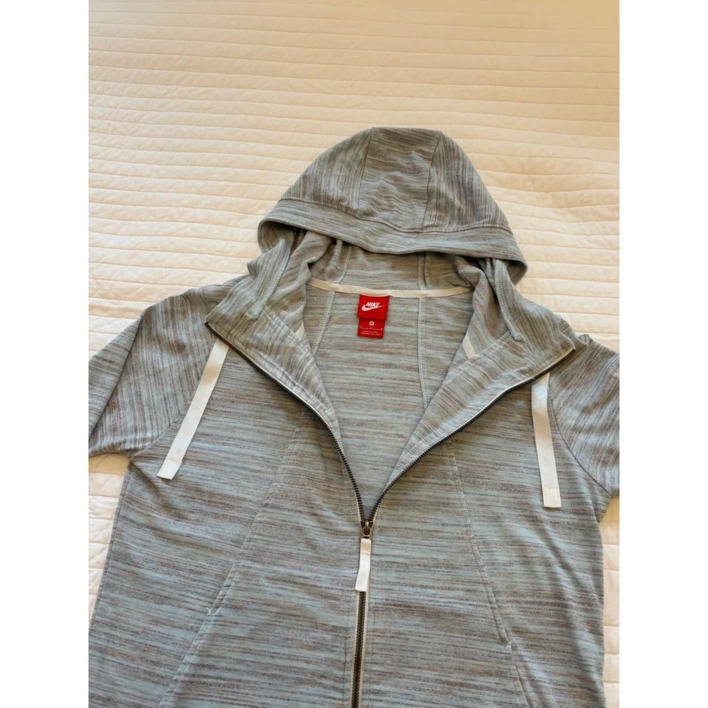 Nike Sportswear Gym Vintage Full Zip Hoodie Blue Orange Space Dye 924081-411 M